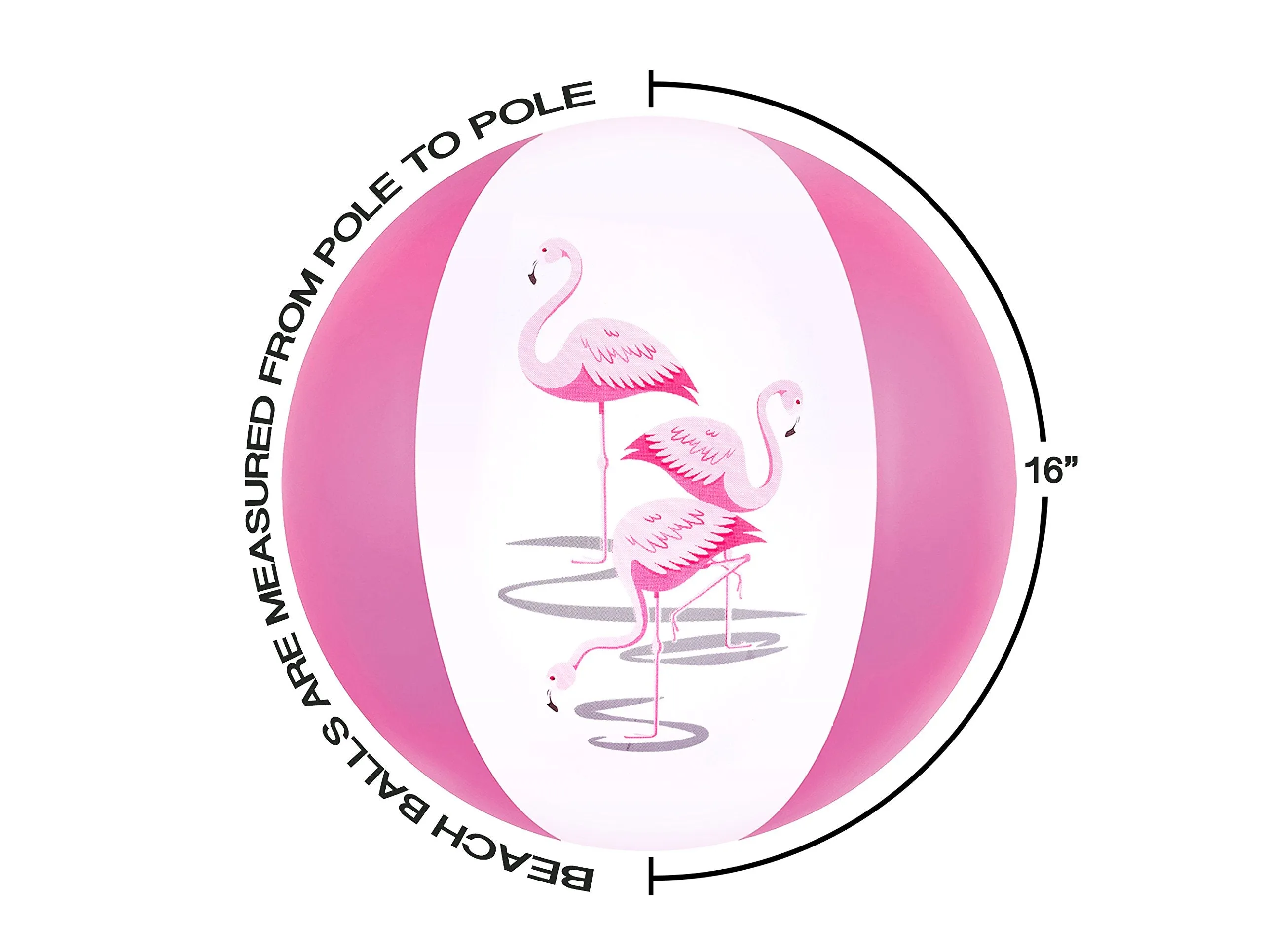 16" Pink Flamingo Party Pack Inflatable Beach Balls - Beach Pool Pink/Flamingo Themed Party Toys (12 Pack)