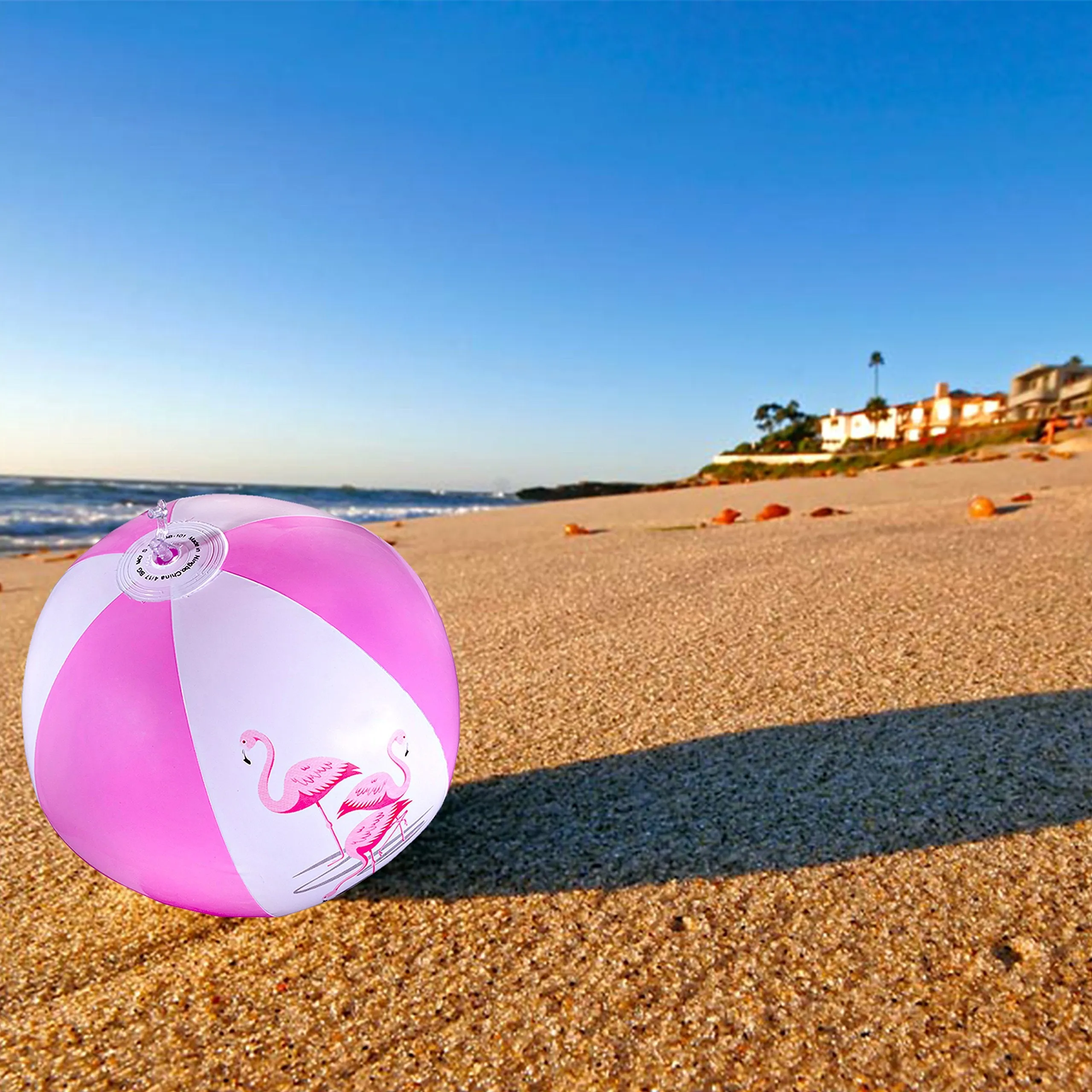 16" Pink Flamingo Party Pack Inflatable Beach Balls - Beach Pool Pink/Flamingo Themed Party Toys (12 Pack)
