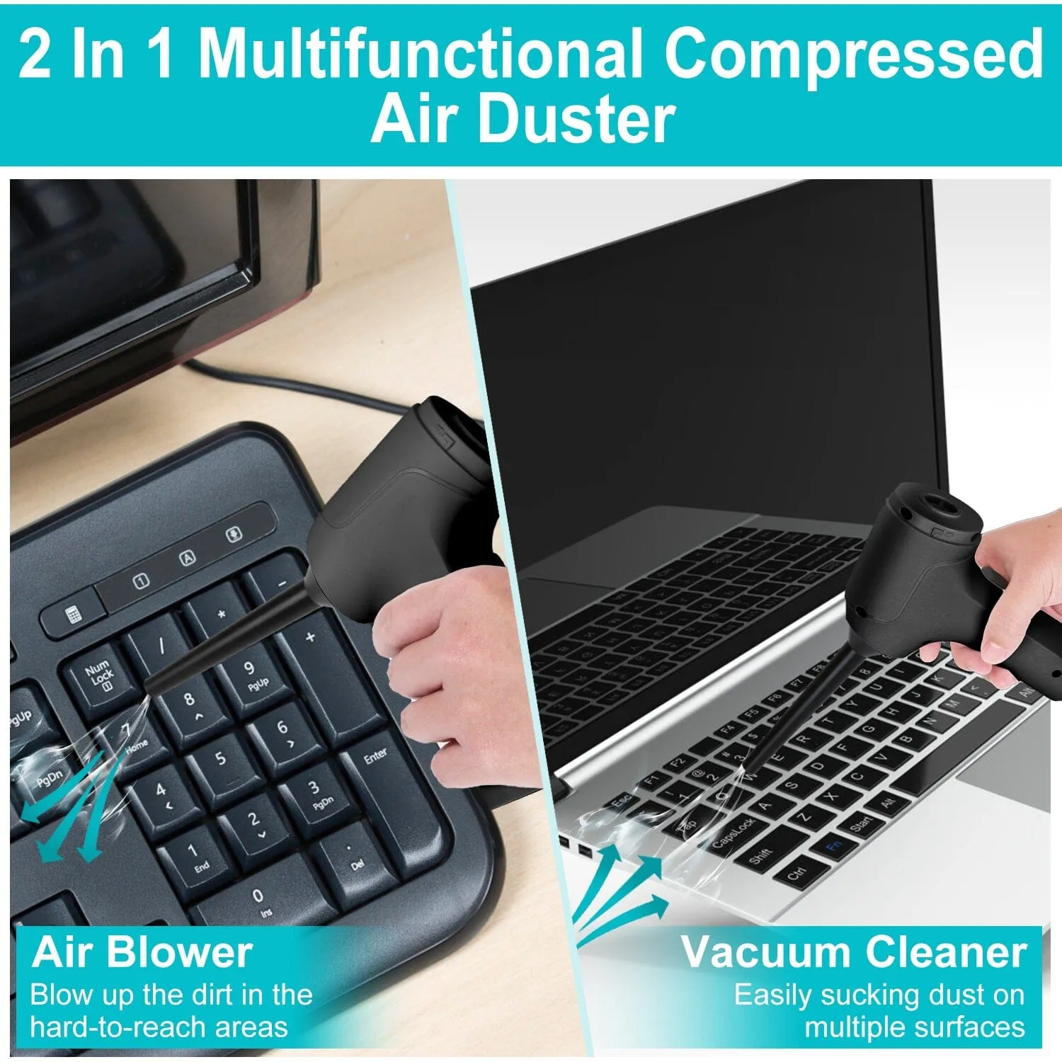 2-in-1 Cordless Vacuum Cleaner Compressed Air Duster