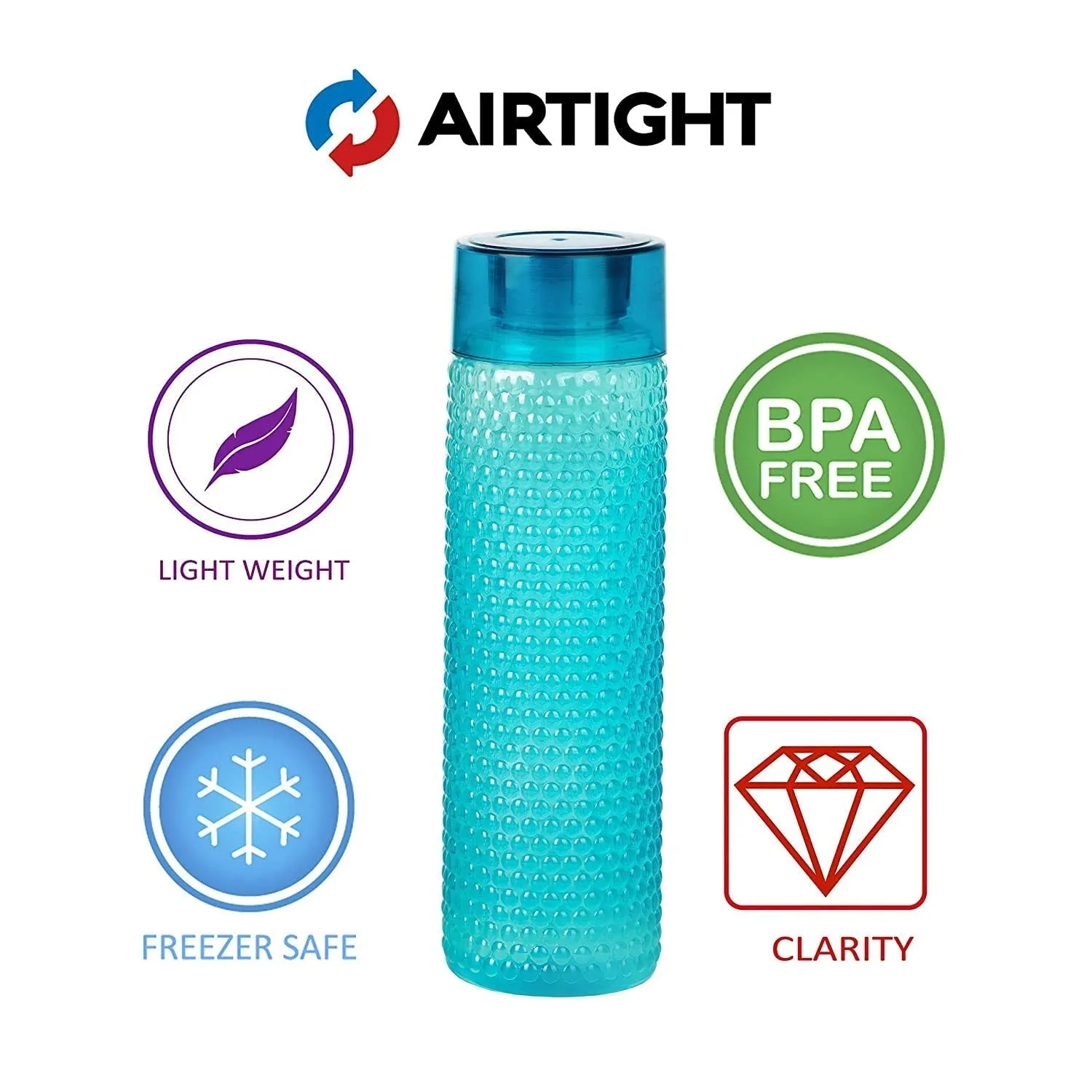 5270 Water Bottle Bubble Shape Designer Water Bottles for Fridge School College Use, Capacity 1000ml ( 3 pc )