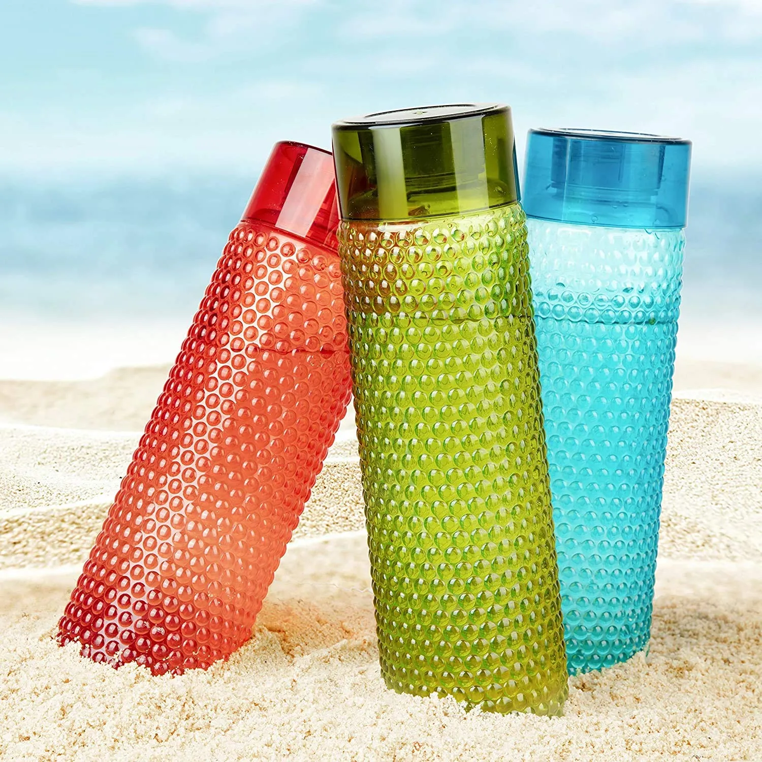 5270 Water Bottle Bubble Shape Designer Water Bottles for Fridge School College Use, Capacity 1000ml ( 3 pc )