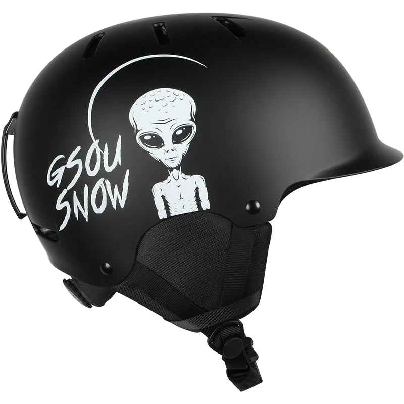 Alien Print Ski Helmet, Integrally Lightweight EPS Snowboard Ski Riding Protective Gear