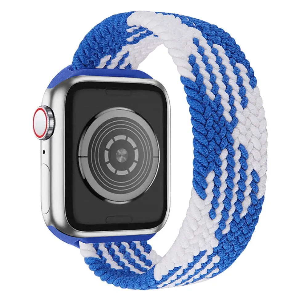 Apple Watch (41mm) elastic watch strap - Blue / White Splicing / Size: M