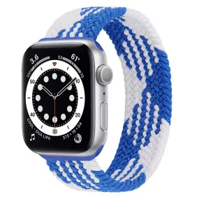 Apple Watch (41mm) elastic watch strap - Blue / White Splicing / Size: S