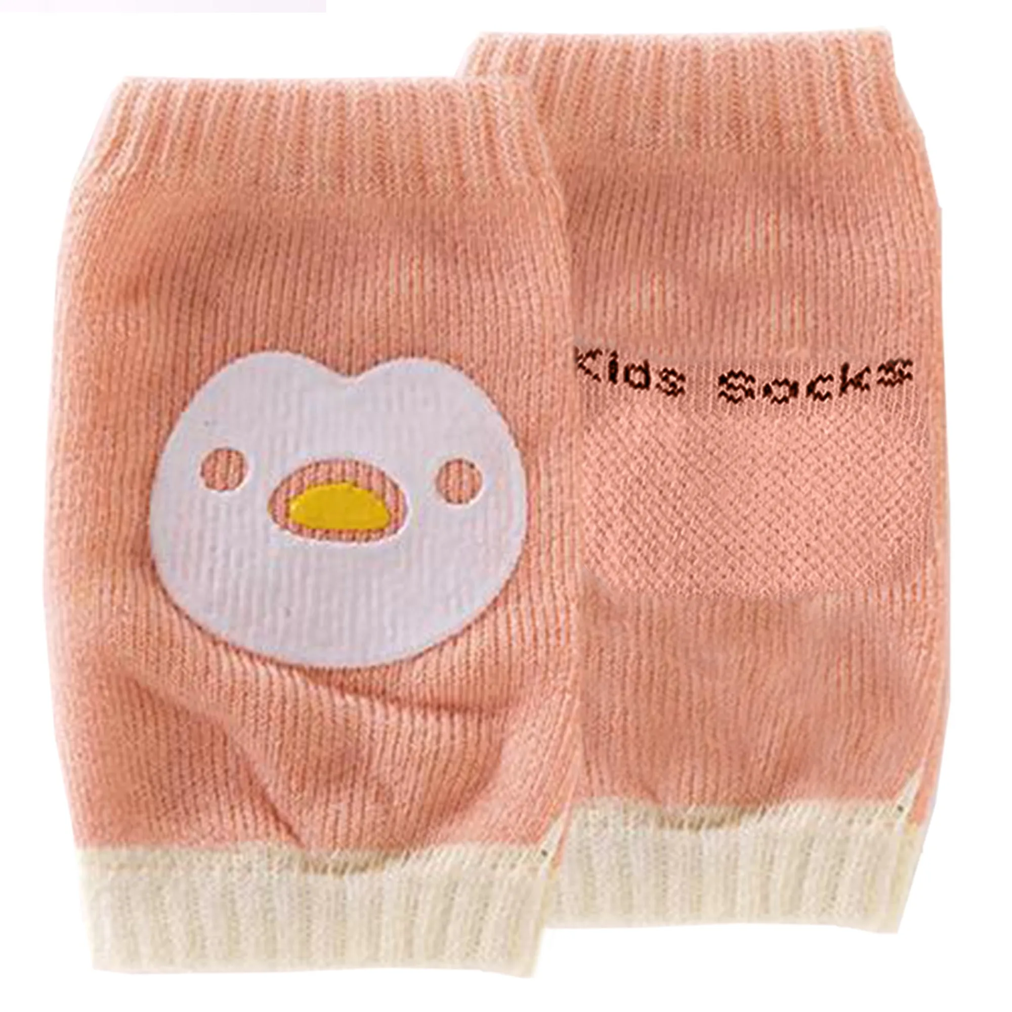 Babymoon Designer Baby Kneepads for Protection Knee Pads for Crawling, Anti-Slip Safety Protector | Penguin Peach