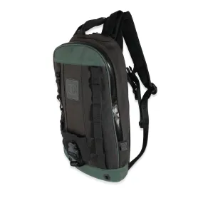 Black Green Nylon Sports Line Backpack