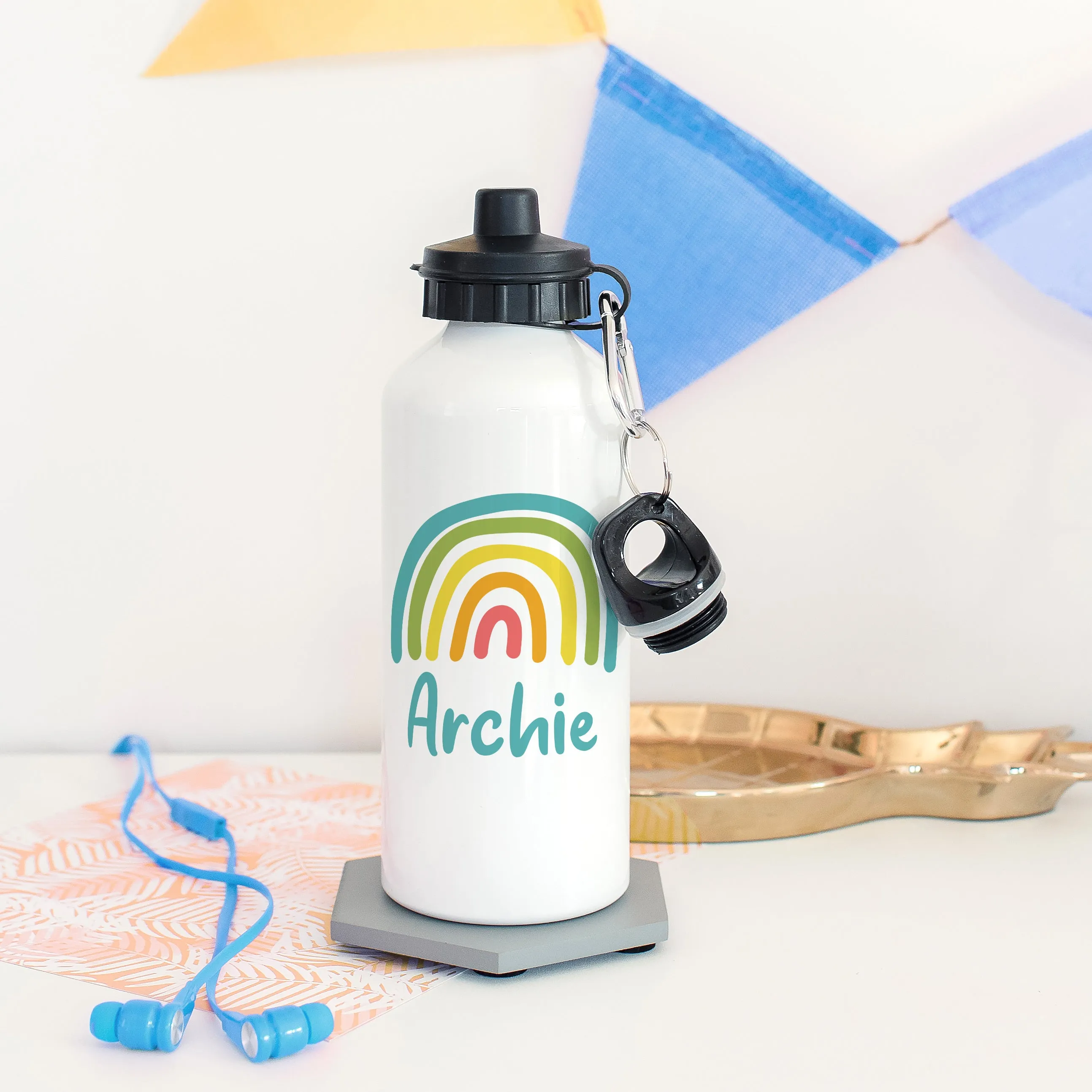 Children's Personalised Rainbow Water Bottle