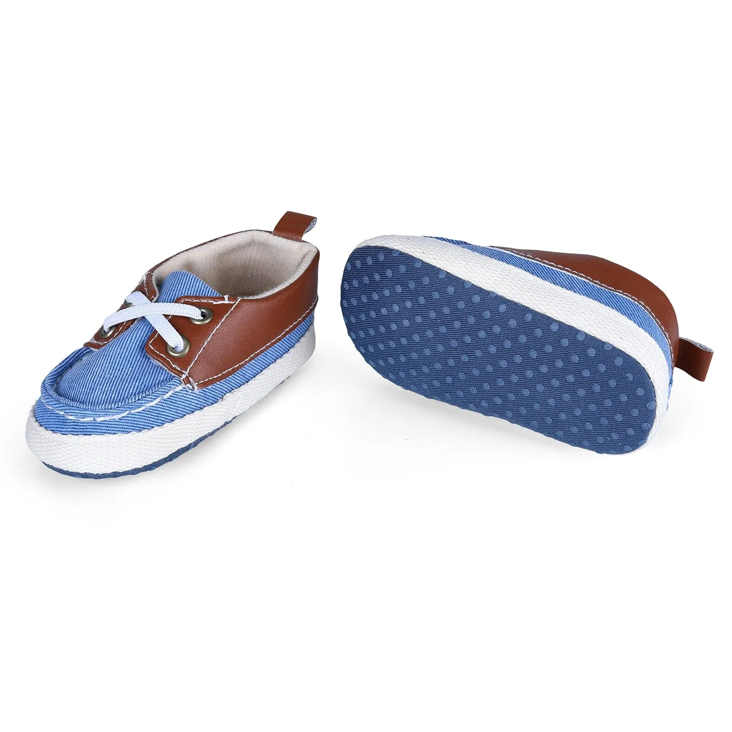 Colour Blocked Stylish Boat Slip-On Booties - Blue