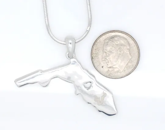 Engraved UCF Football Necklace on the State of Florida Pendant