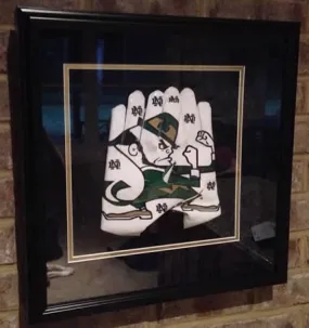 Framed Notre Dame Fighting Irish Adidas Smoke Receiver Gloves