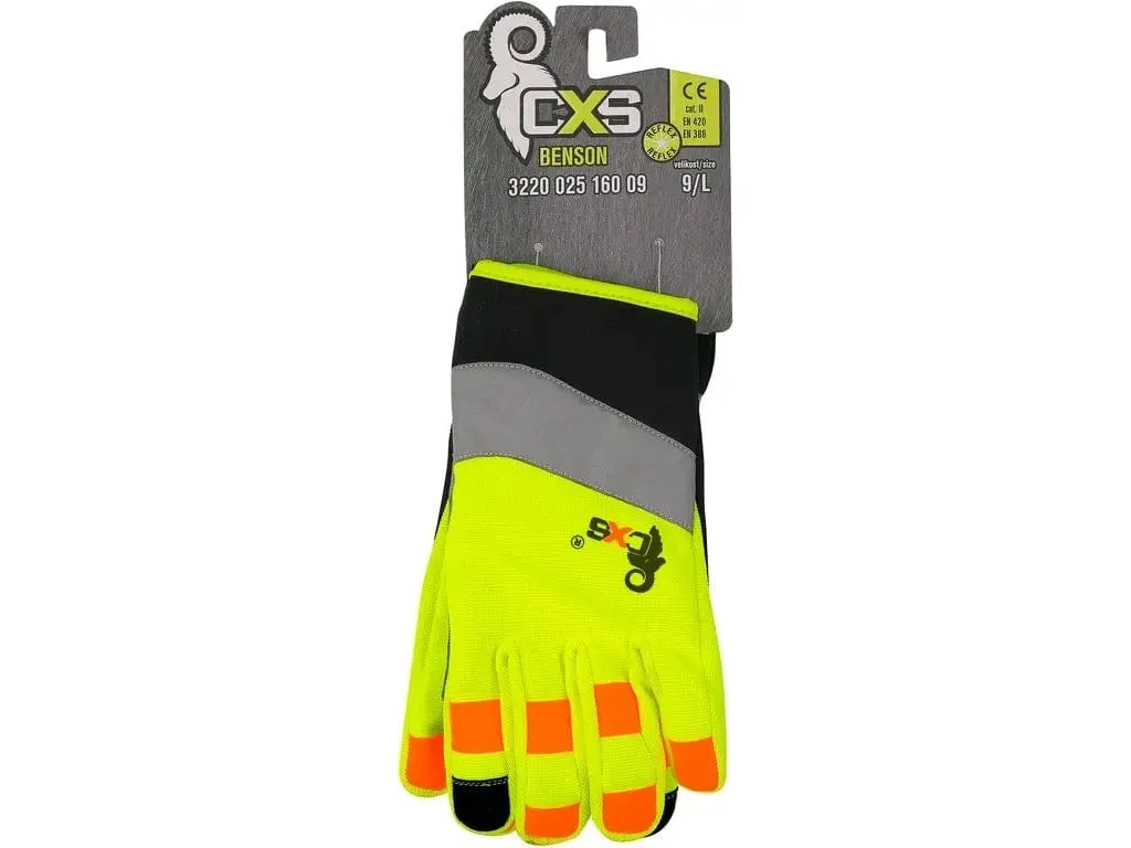 Gloves CXS BENSON, combined, reflective