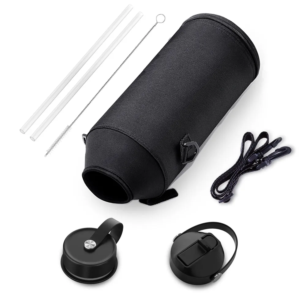 Insulated Water Bottle with 2 Lids | 87oz | Indigo Crush