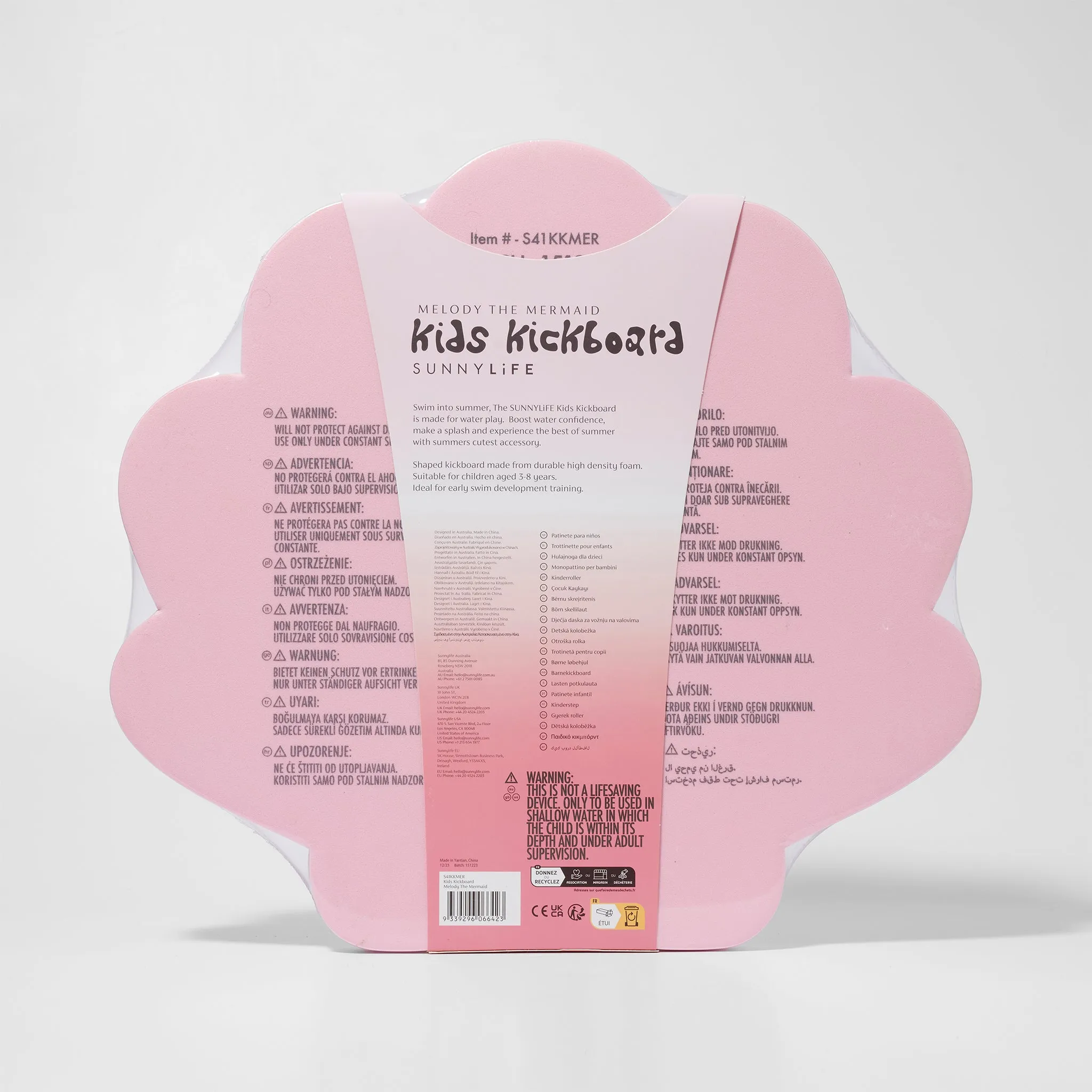 Kids Kickboard | Melody the Mermaid Pink