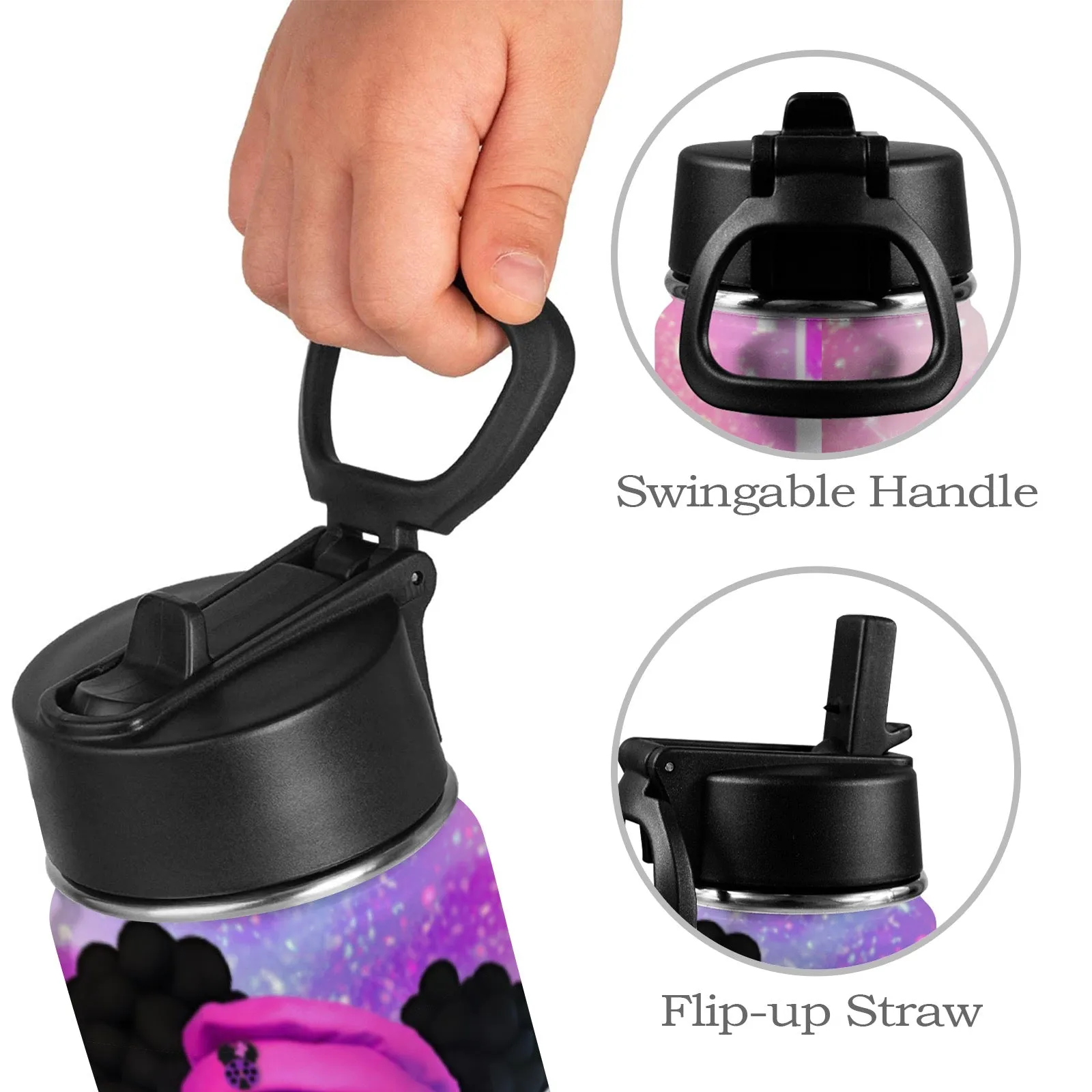 Lalibella "Full of Love "Tumbler Kids Water Bottle with Straw Lid (12 oz)