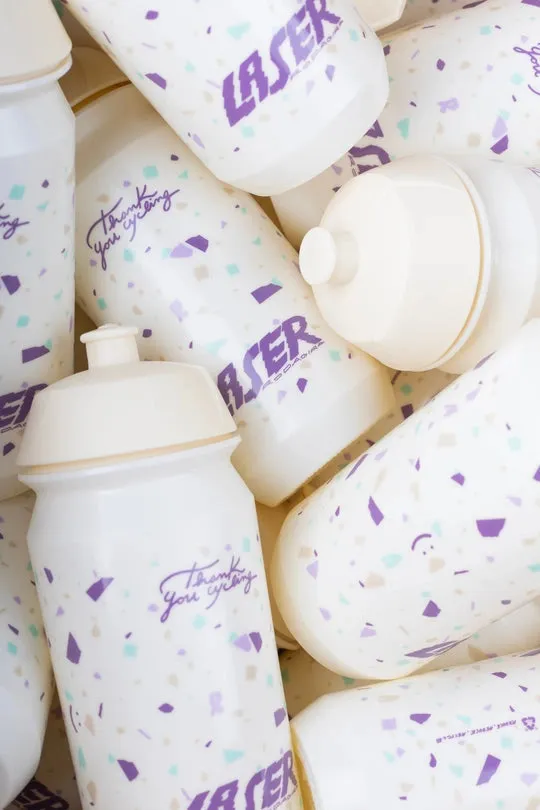 LASER x RODAGIRA Thank You For Cycling Water Bottle  - Cream