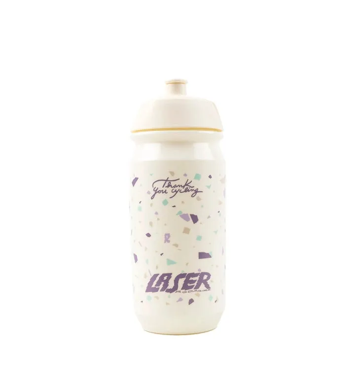 LASER x RODAGIRA Thank You For Cycling Water Bottle  - Cream