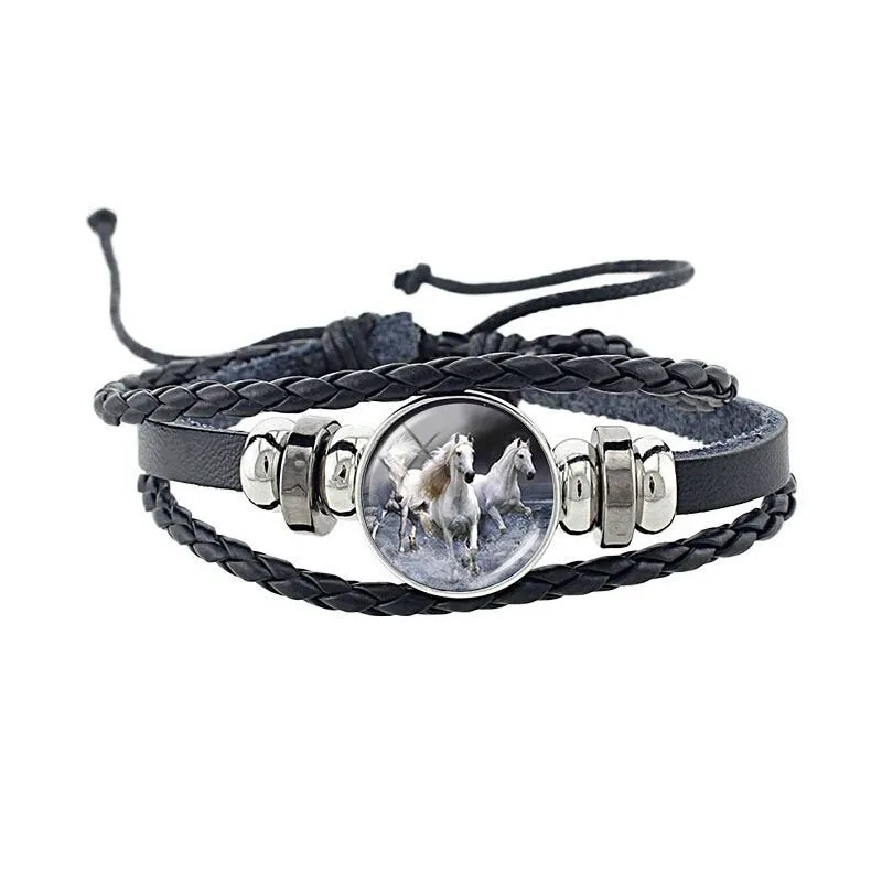 Leather Majestic Unicorn Bracelet