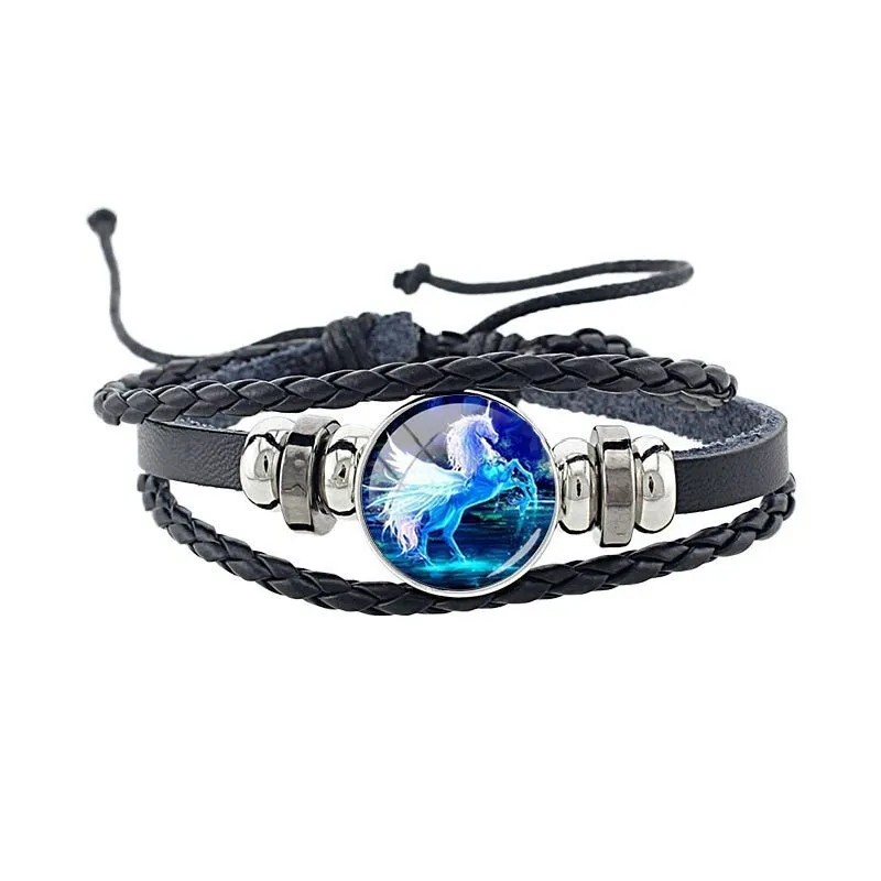 Leather Majestic Unicorn Bracelet