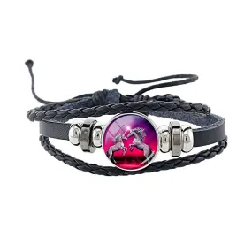 Leather Majestic Unicorn Bracelet