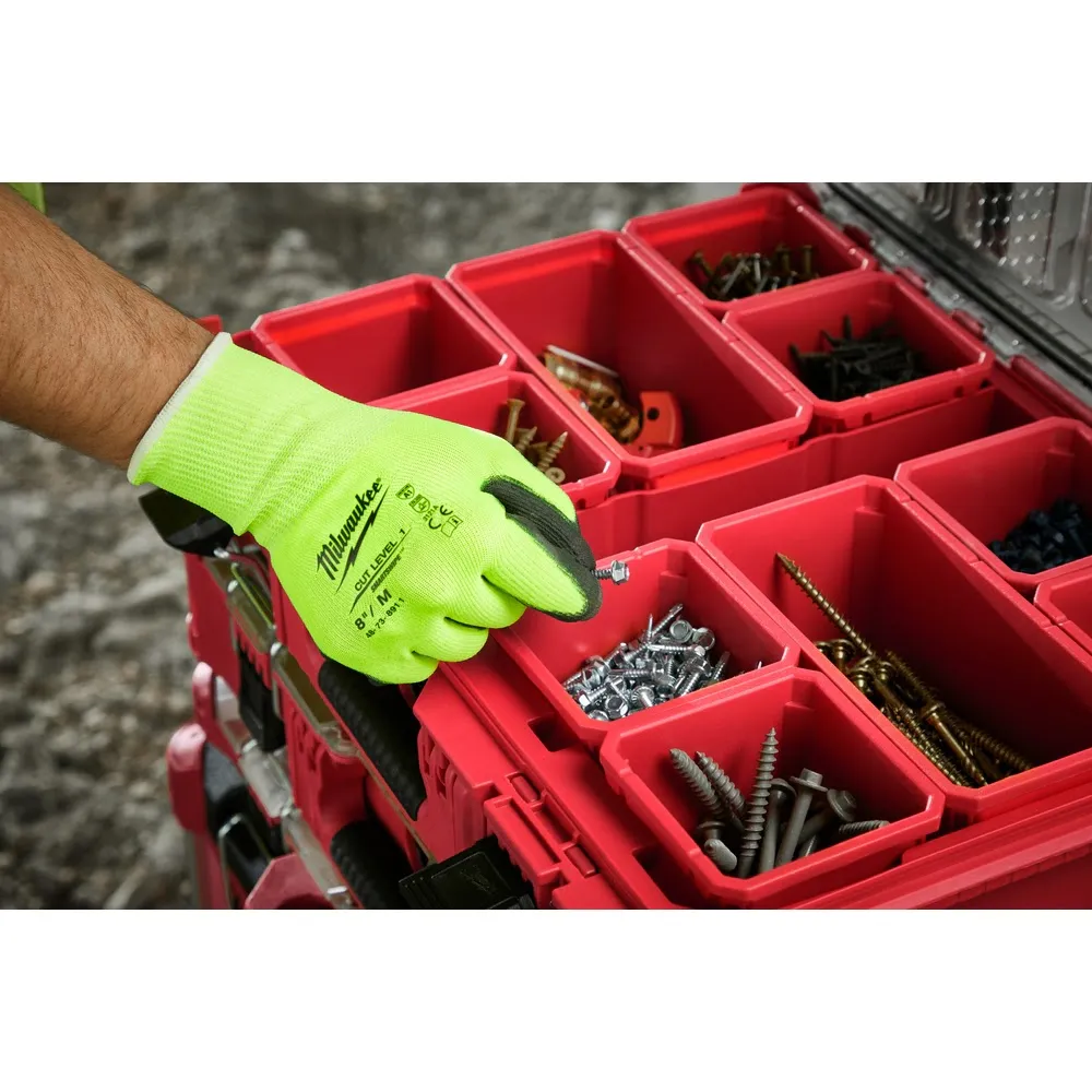 Milwaukee 48-73-8923  High Visibility Cut Level 2 Polyurethane Dipped Safety Gloves - X-Large