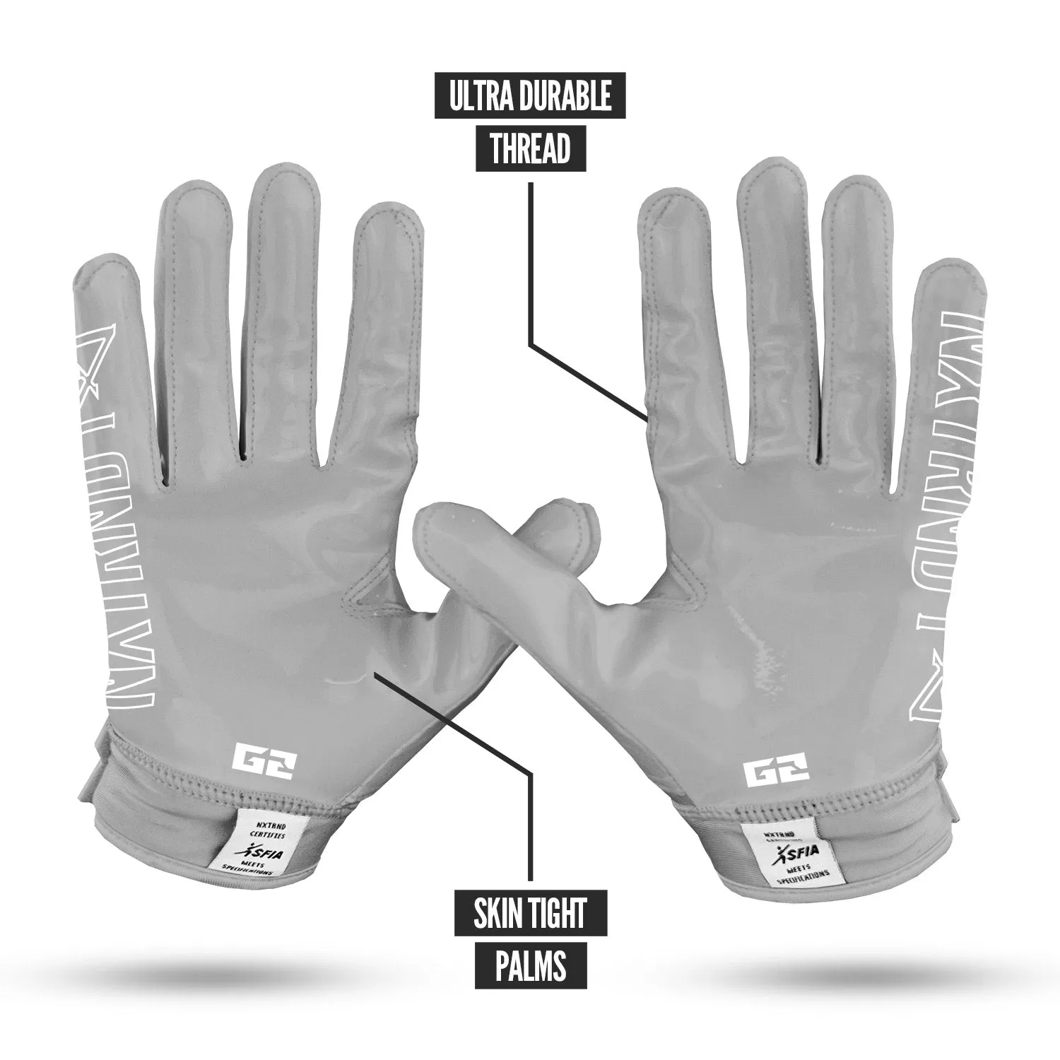NXTRND G2® Football Gloves Grey