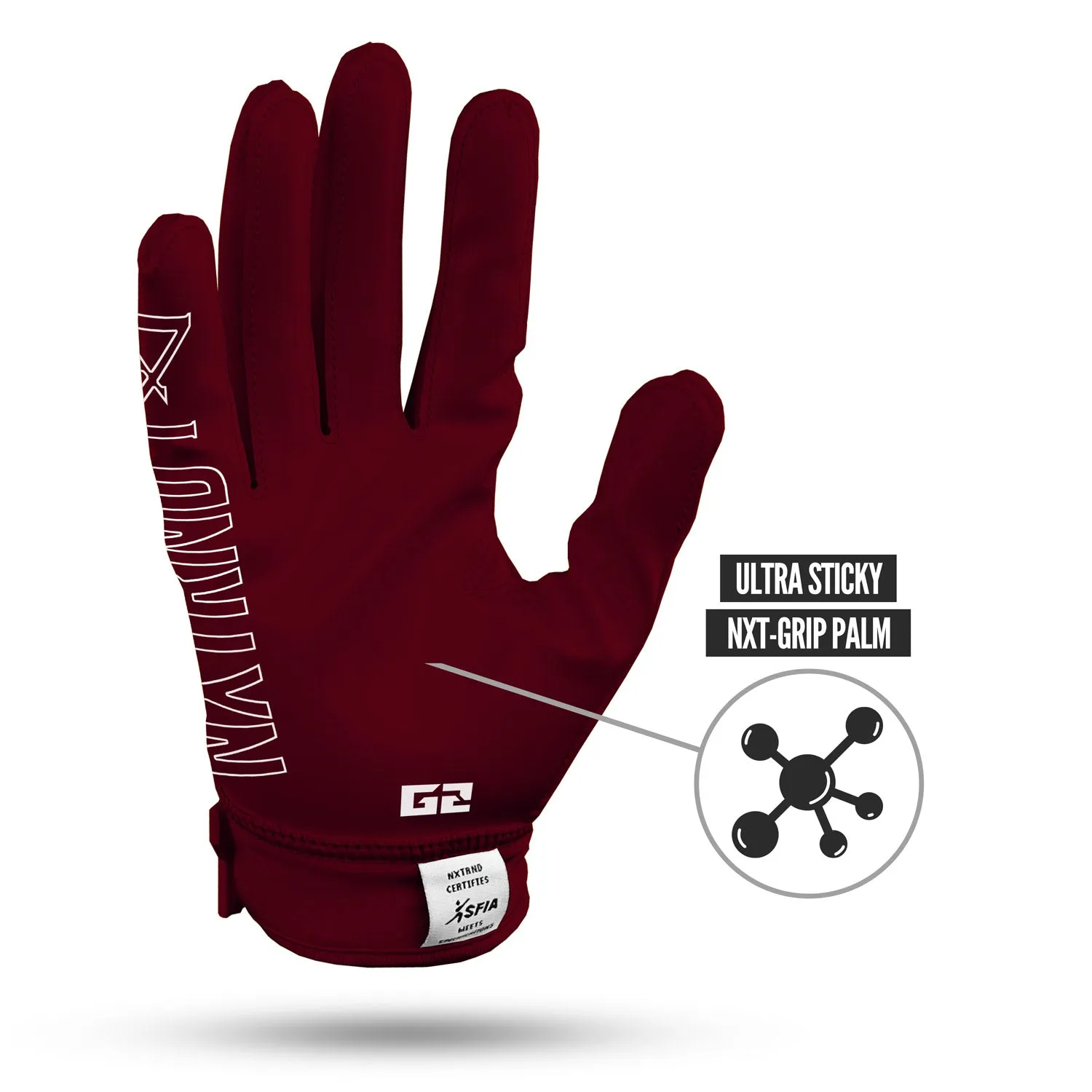 NXTRND G2® Football Gloves Maroon