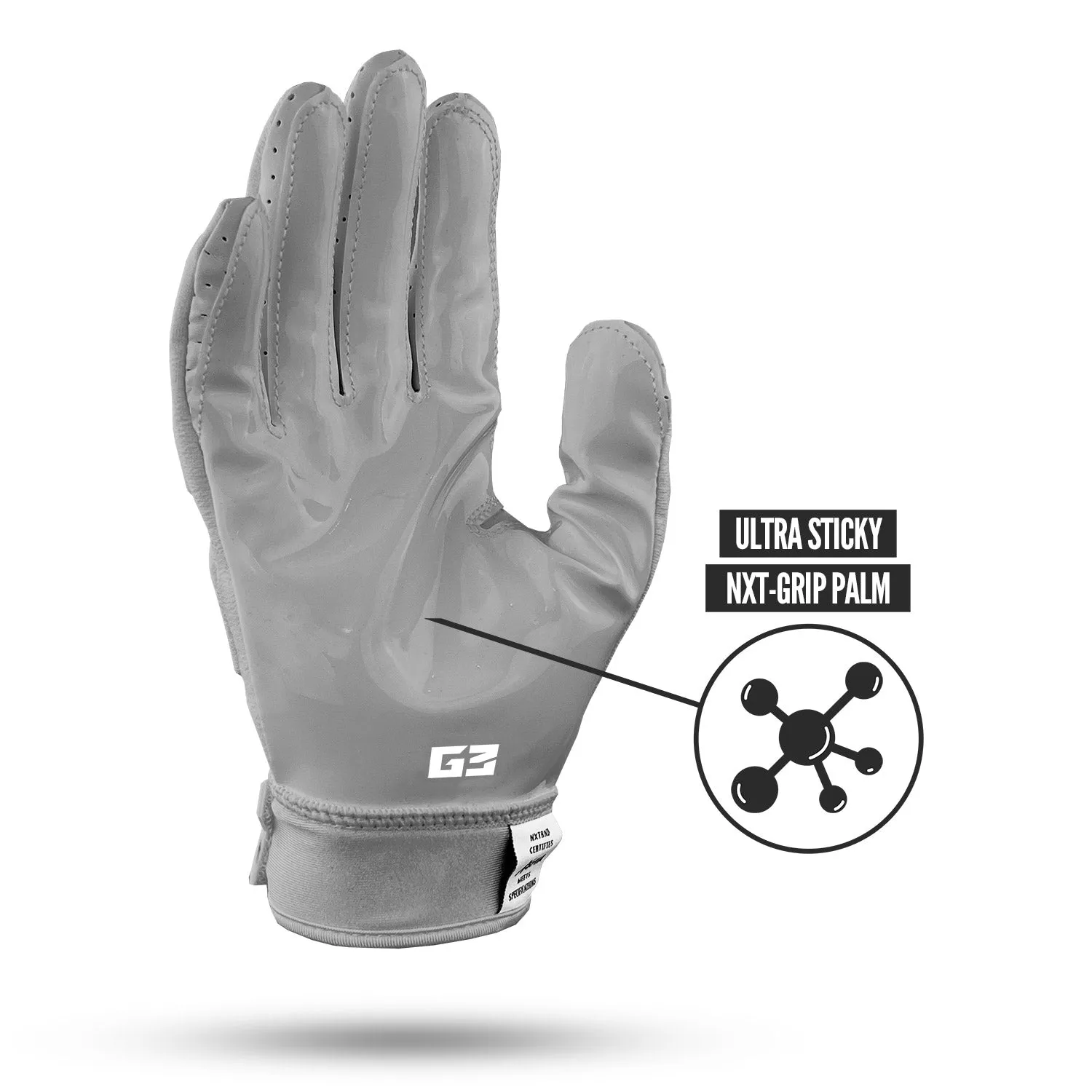 NXTRND G3® Padded Football Gloves Grey