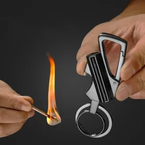 Outdoor Windproof Lighter Match Keychain