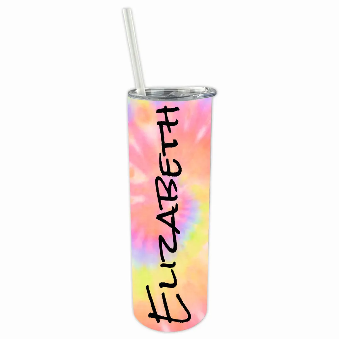 Personalized Tie Dye 30oz Double Walled Stainless Steel Bottle