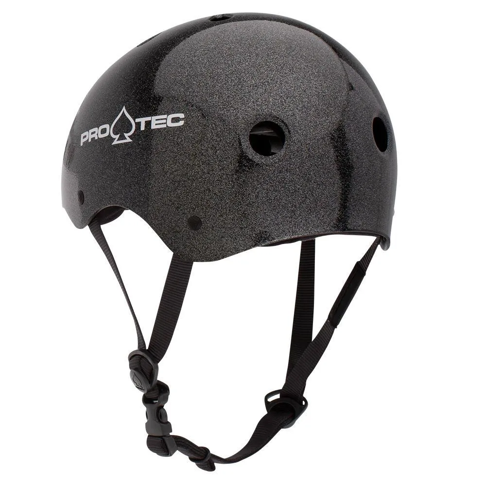 Pro-Tec Classic Black Metal Flake Skateboard Longboard Helmet