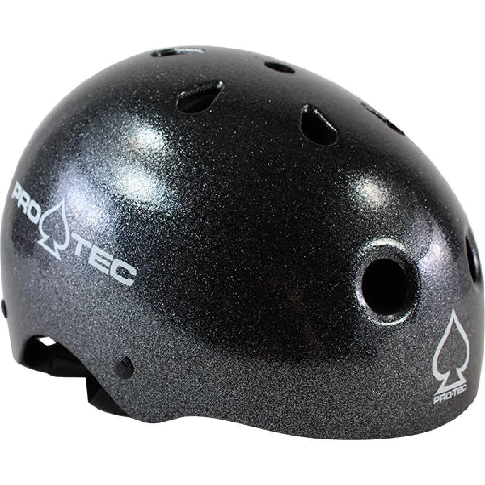 Pro-Tec Classic Black Metal Flake Skateboard Longboard Helmet