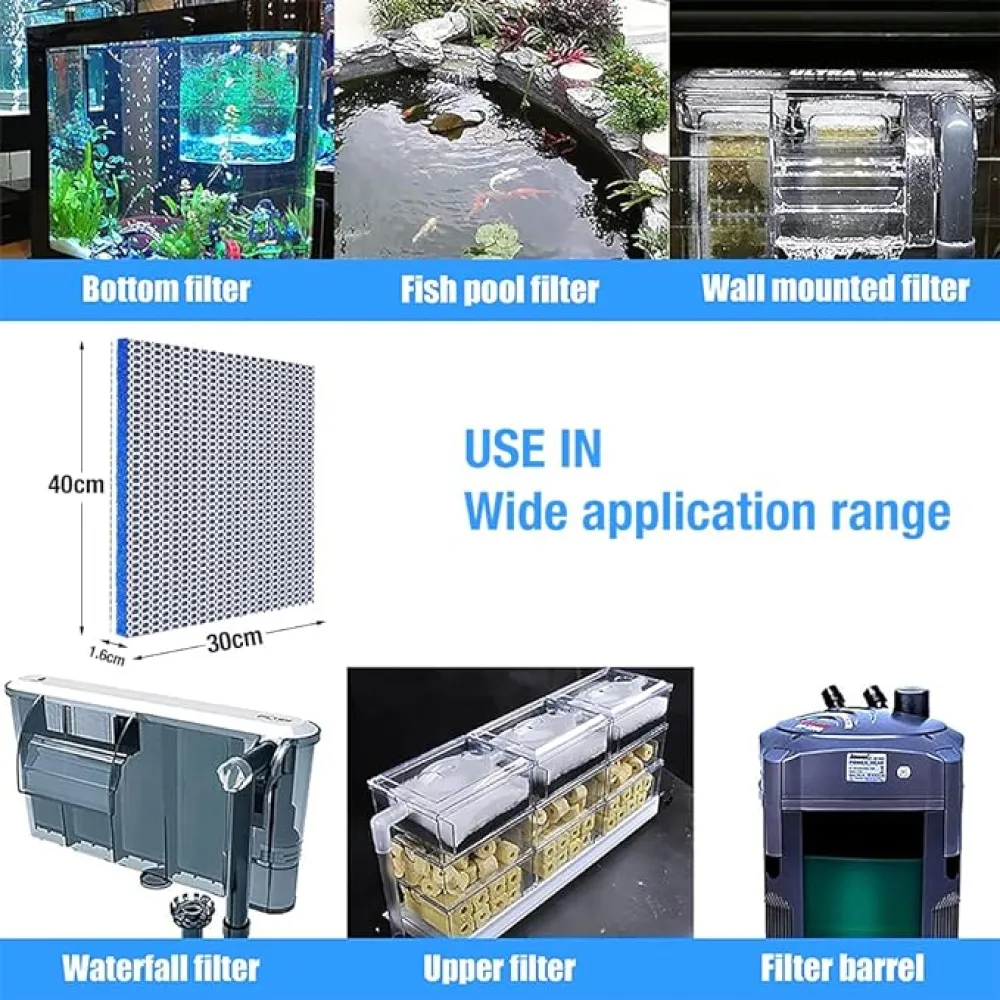 QPets 8 Layer High Density Reusable Aquarium Filter for Fish