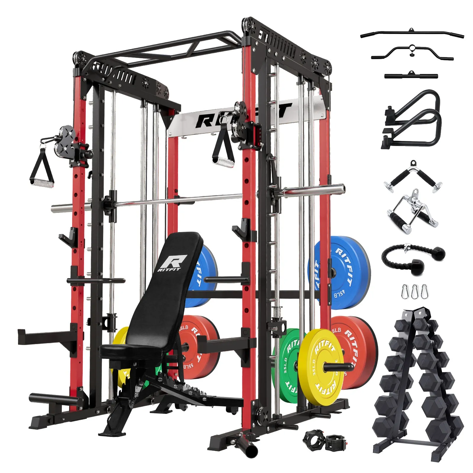 RitFit M1 2.0 Comprehensive Home Gym Package - All-In-One Smith Machine Workout System