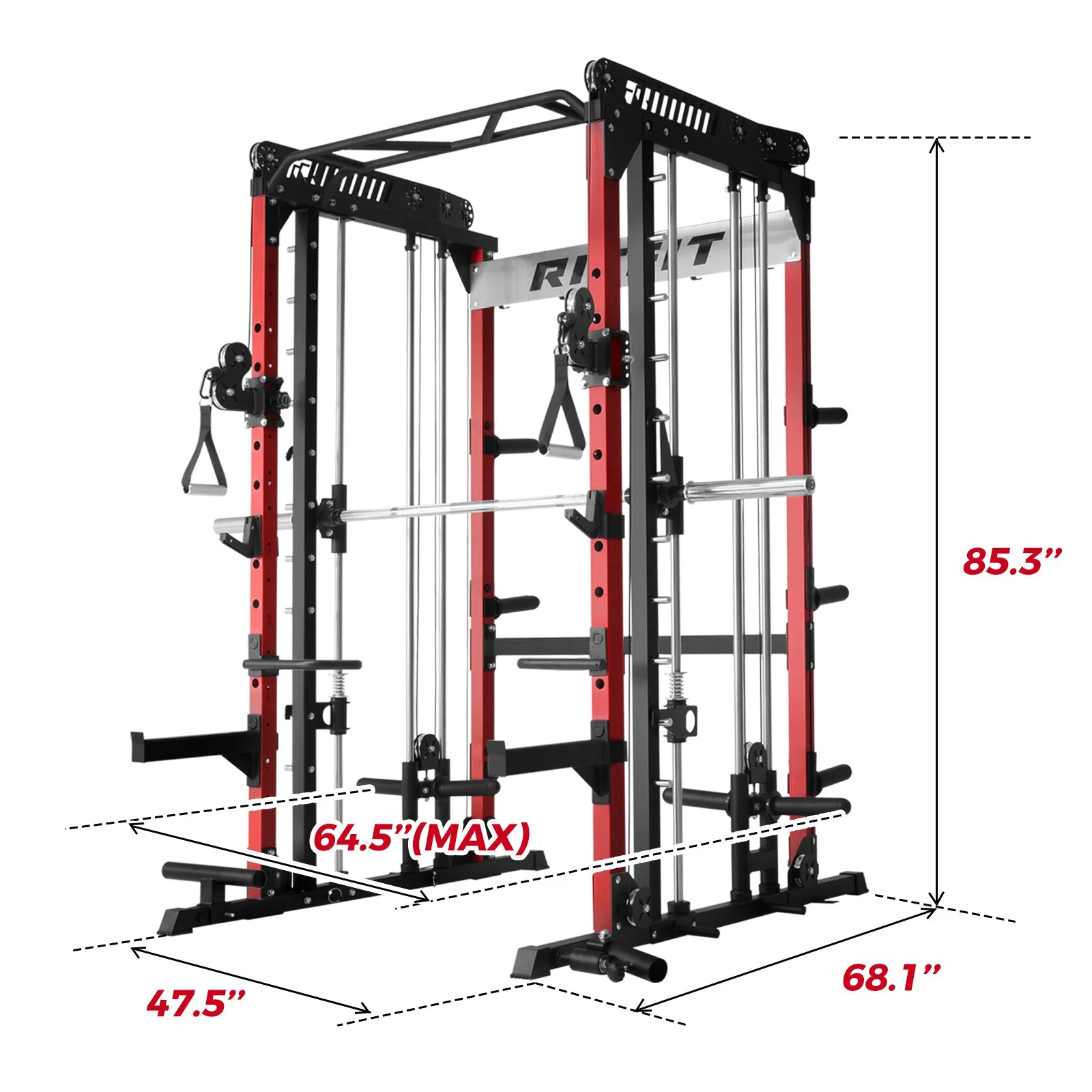 RitFit M1 2.0 Comprehensive Home Gym Package - All-In-One Smith Machine Workout System