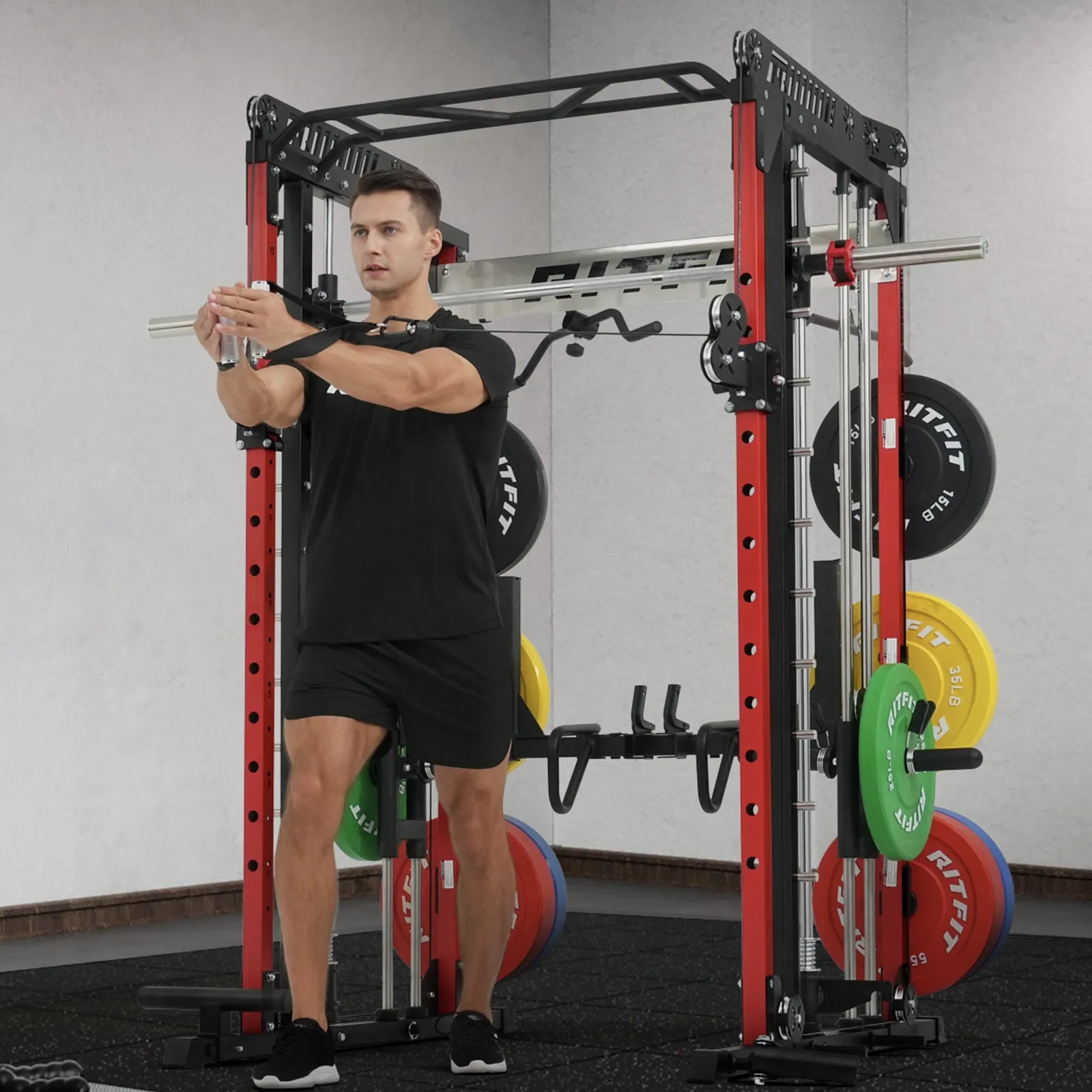 RitFit M1 2.0 Comprehensive Home Gym Package - All-In-One Smith Machine Workout System