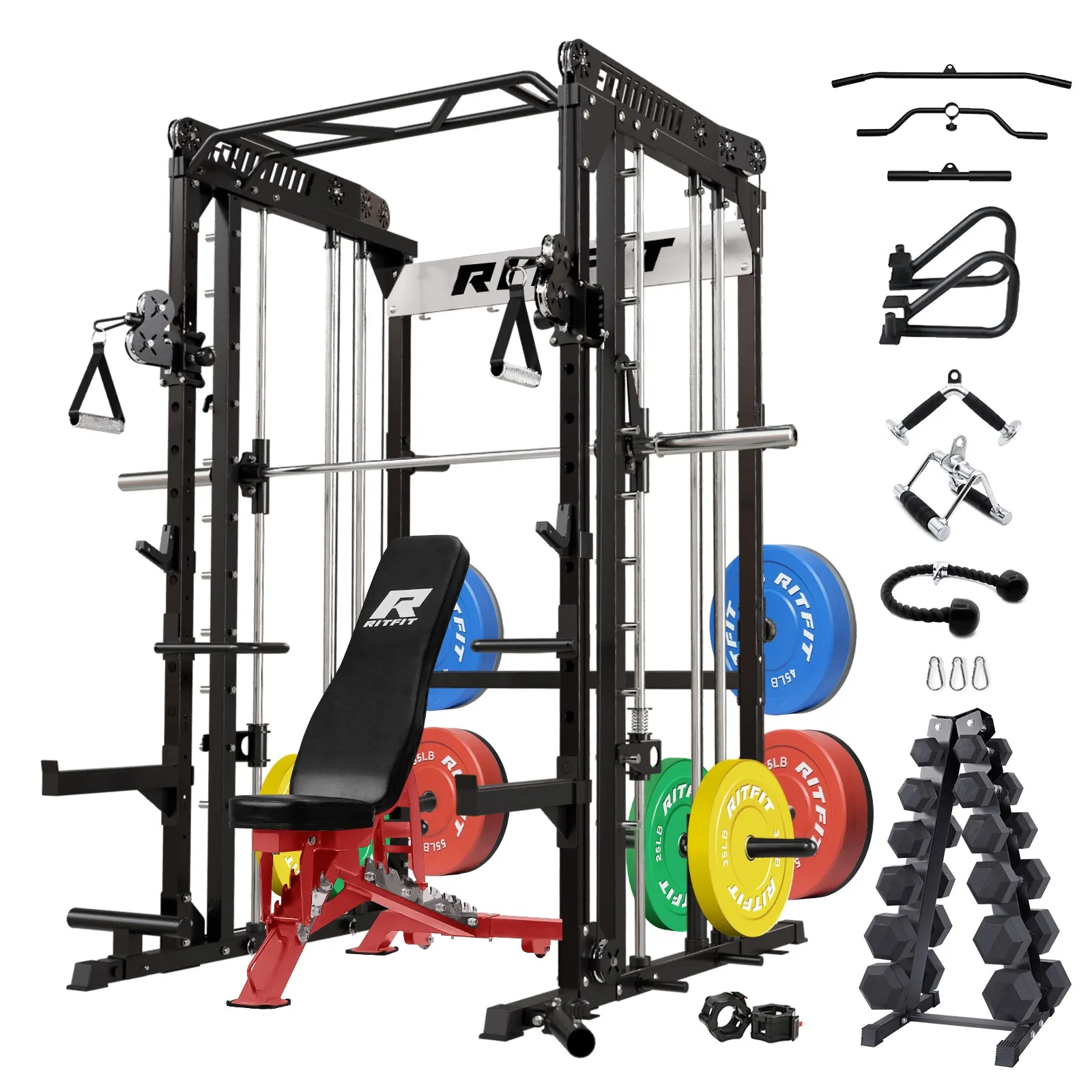 RitFit M1 2.0 Comprehensive Home Gym Package - All-In-One Smith Machine Workout System