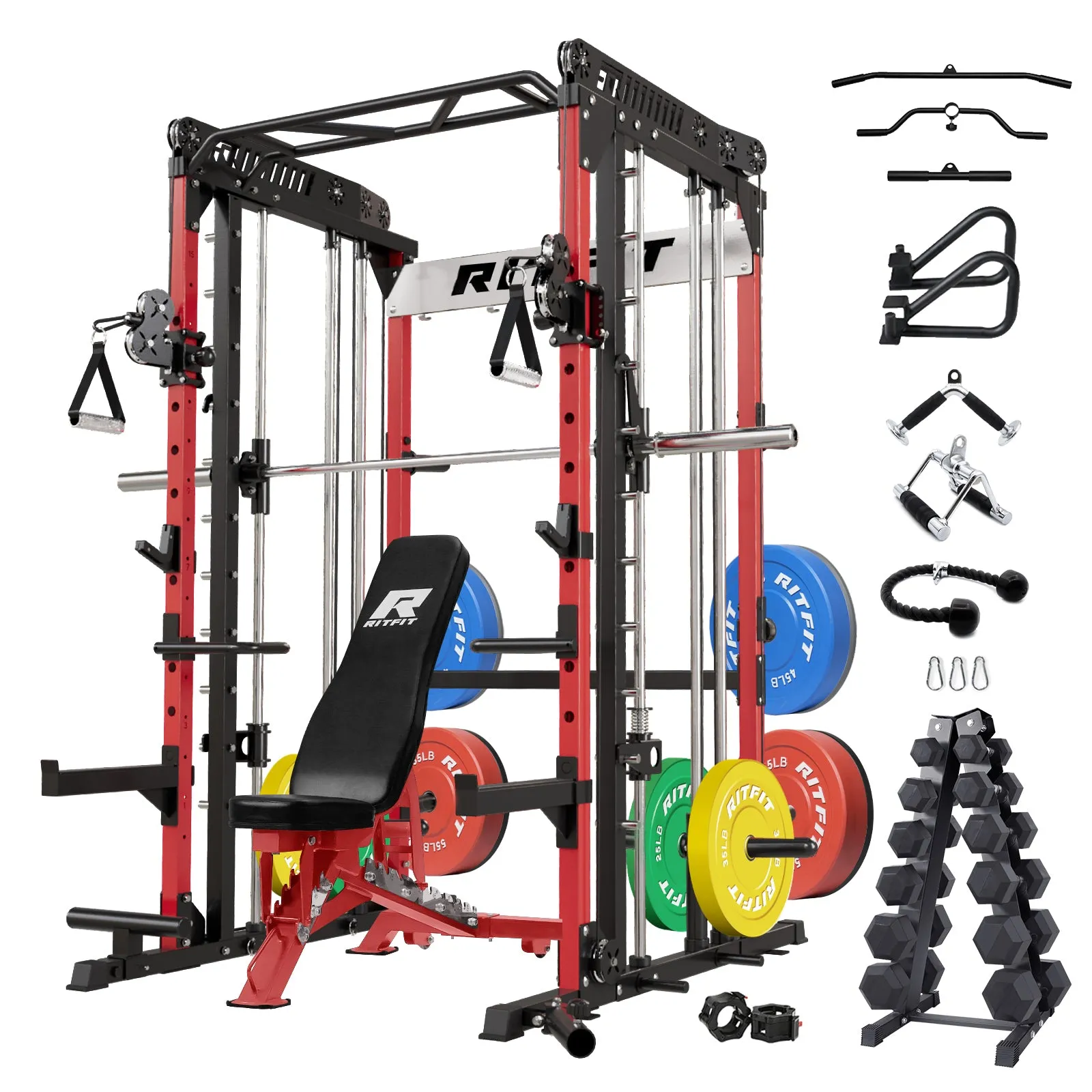 RitFit M1 2.0 Comprehensive Home Gym Package - All-In-One Smith Machine Workout System