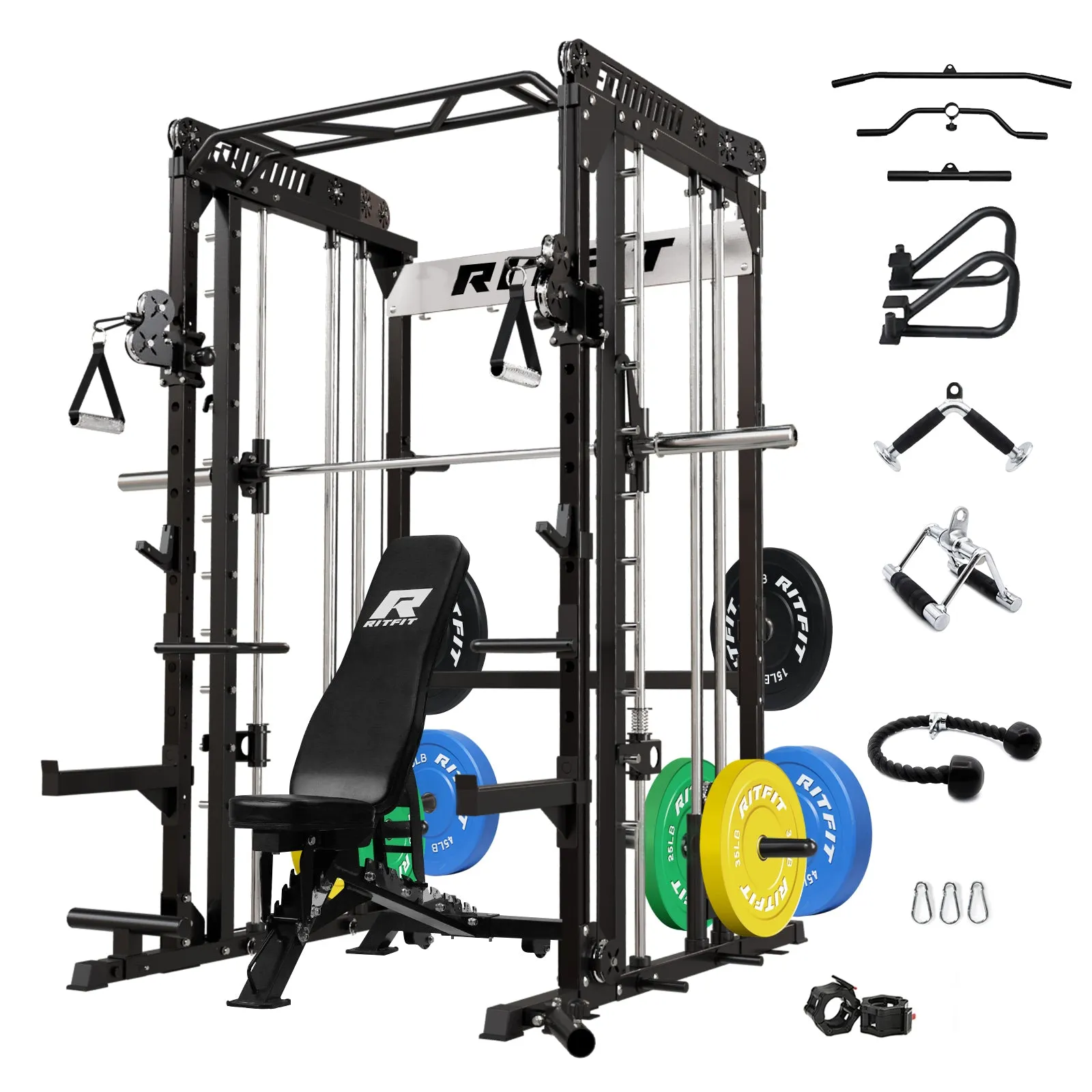 RitFit M1 2.0 Comprehensive Home Gym Package - All-In-One Smith Machine Workout System