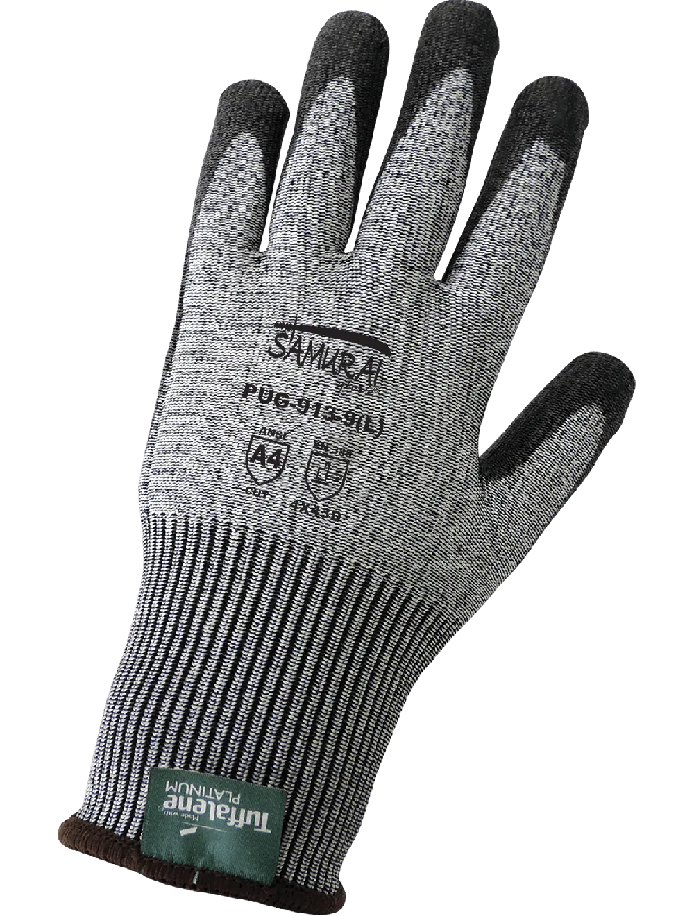 Samurai Glove® Cut Resistant, Salt-and-Pepper 13-Gauge Tuffalene® Platinum Polyurethane Coated Gloves - PUG-913
