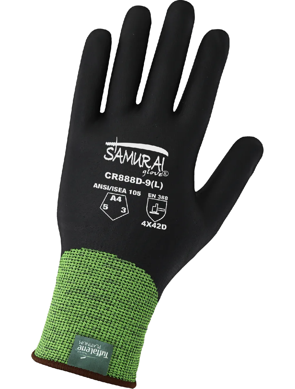 Samurai Glove® High-Visibility Cut Resistant Fully Coated Gloves Made with 18-Gauge Tuffalene® Platinum - CR888D