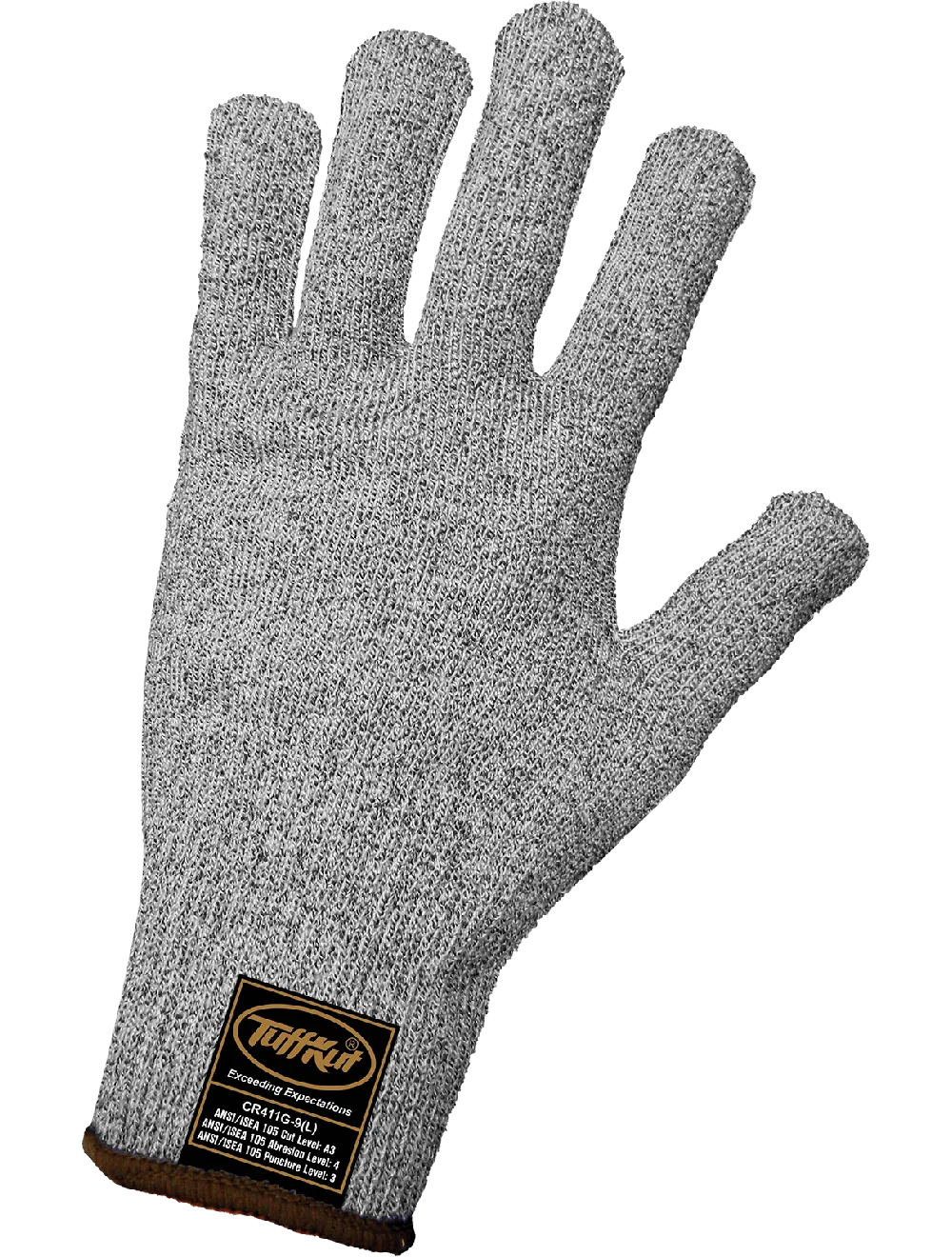 Samurai Glove® Seamless Salt-and-Pepper TuffKut® FDA Compliant Cut Resistant Uncoated Gloves - CR411G