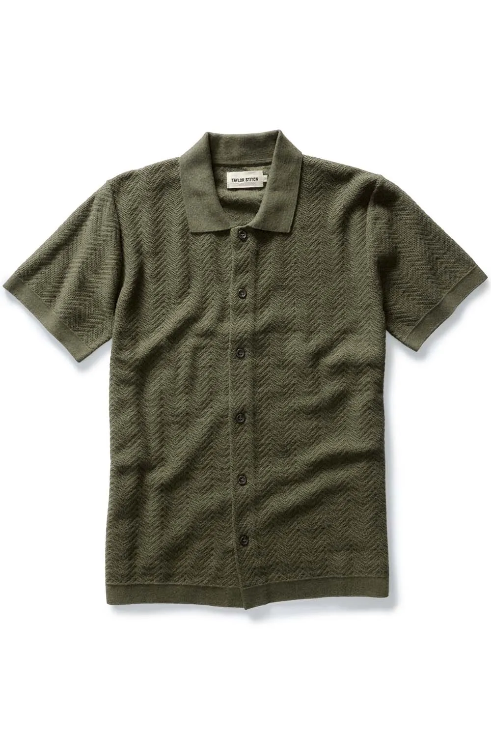 THE BUTTON DOWN POLO Cilantro Herringbone
