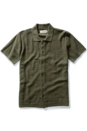 THE BUTTON DOWN POLO Cilantro Herringbone