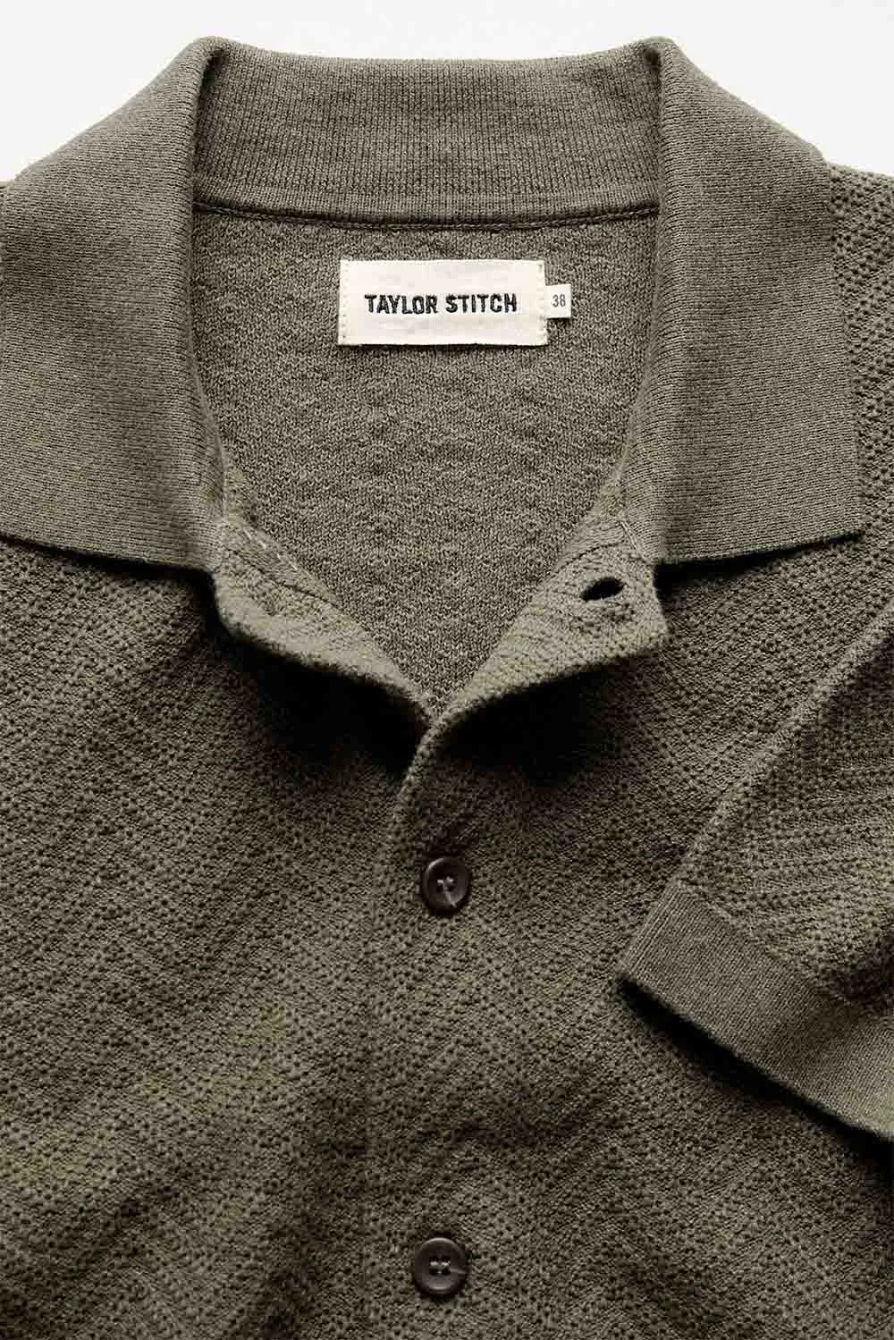 THE BUTTON DOWN POLO Cilantro Herringbone