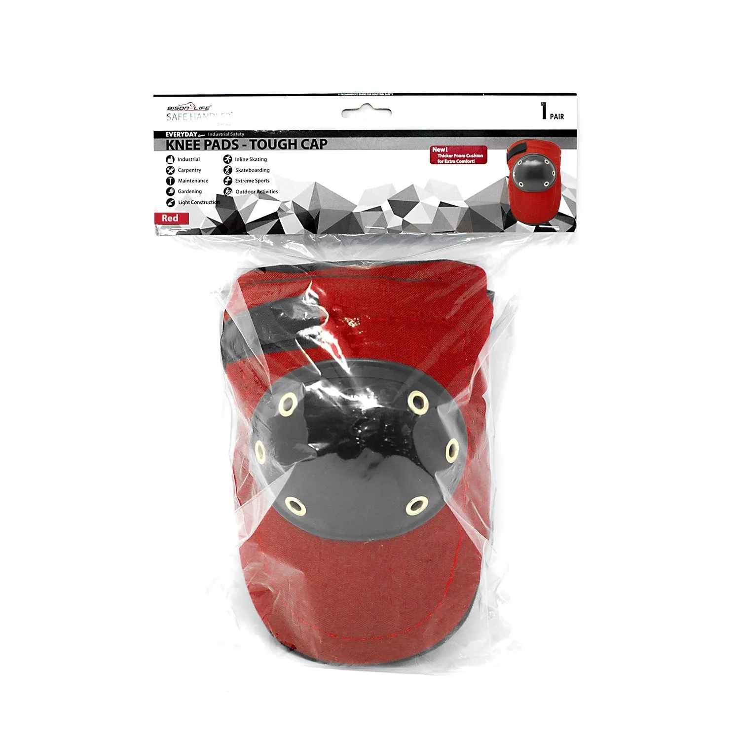Tough Cap Thick foam Knee Pad combo with adjustable strap