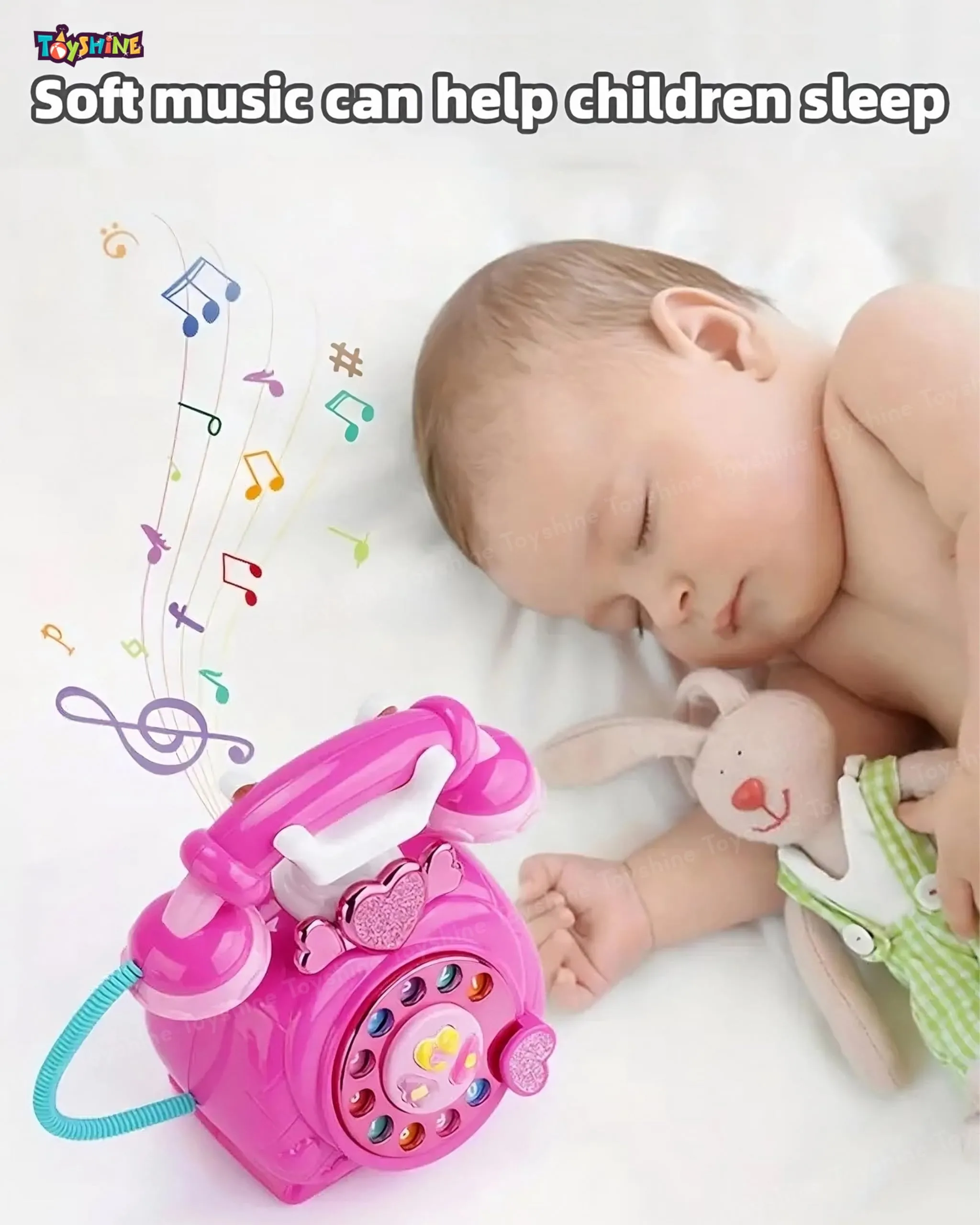 Toyshine Vintage Electronic Multifunctional Rotary Landline Pretend Toy Phone for Kids Early Educational Skills Training Toy Birthday Gift