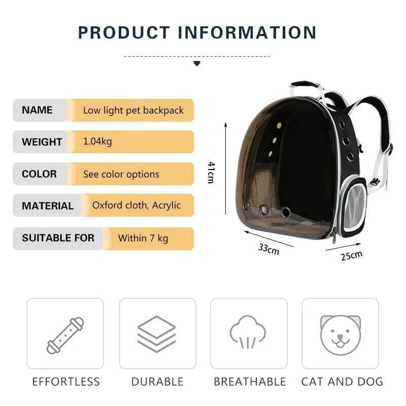 Transparent Breathable Pet Carrier Backpack