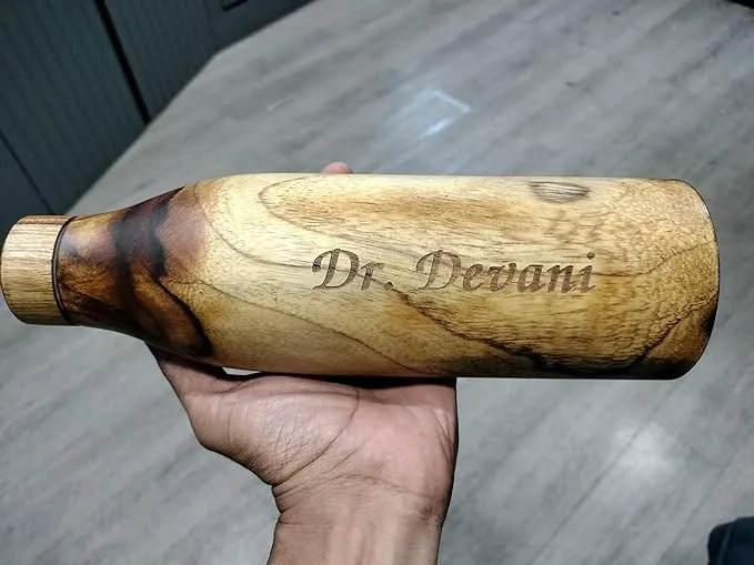Wooden   Copper Water Bottle - 500ml